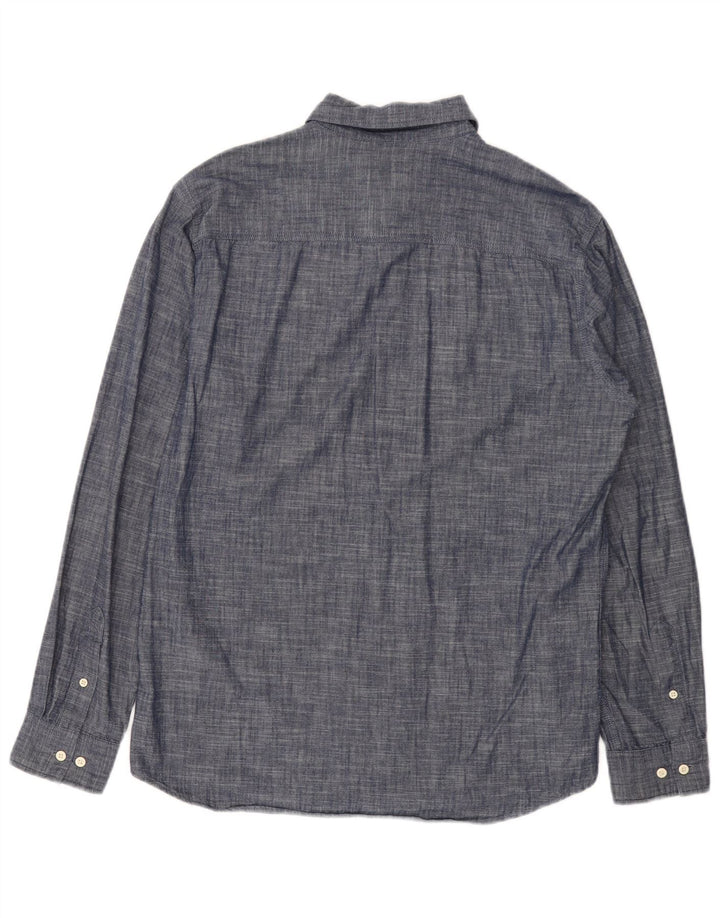 JACK & JONES Camisa básica para hombre de algodón moteado en azul marino grande