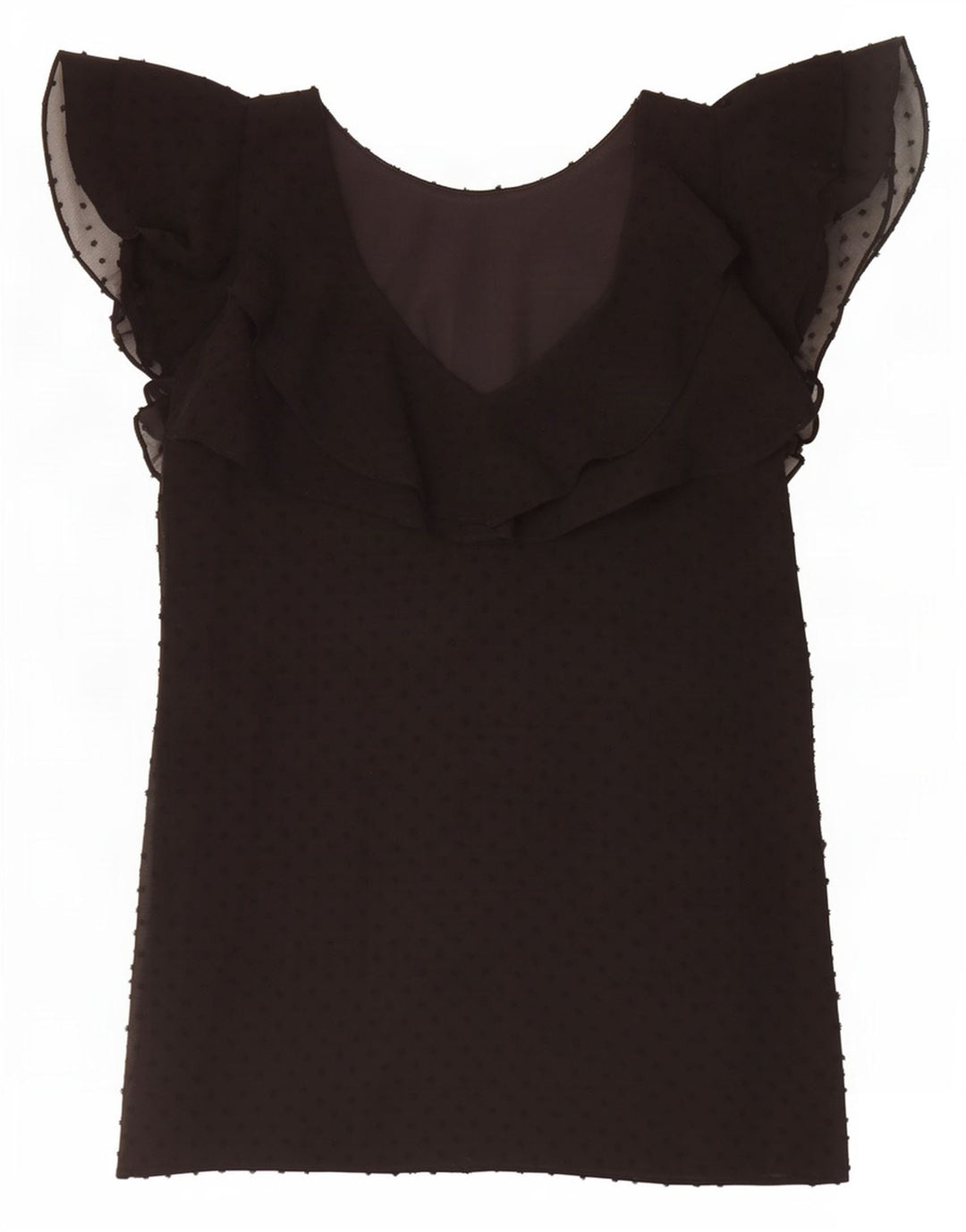 Zara Vestido Básico Mujer UK 40 Pequeño Poliéster Moteado Negro