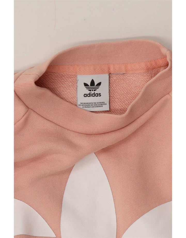 Adidas - Sudadera gráfica para mujer, talla 40, color rosa mediano
