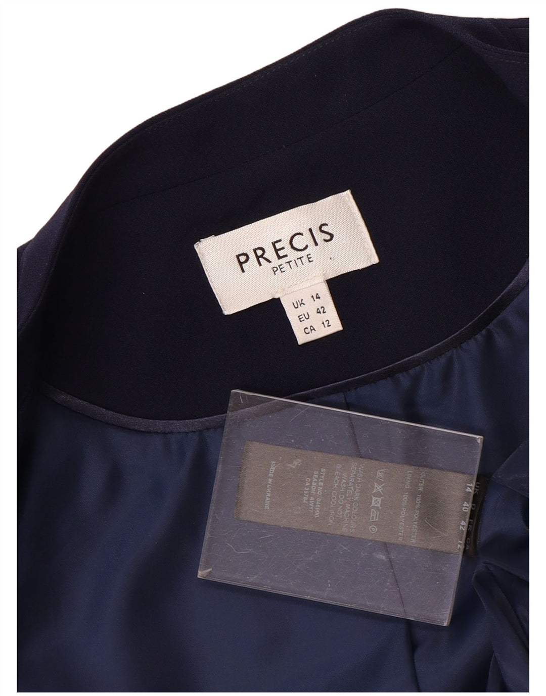 PRECIS Chaqueta tipo blazer abierta para mujer UK 40 Mediana Azul marino Poliéster