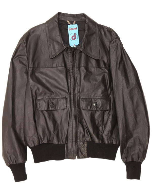 Piccini Chaqueta De Cuero Para Hombre IT 58 2XL Cuero Negro