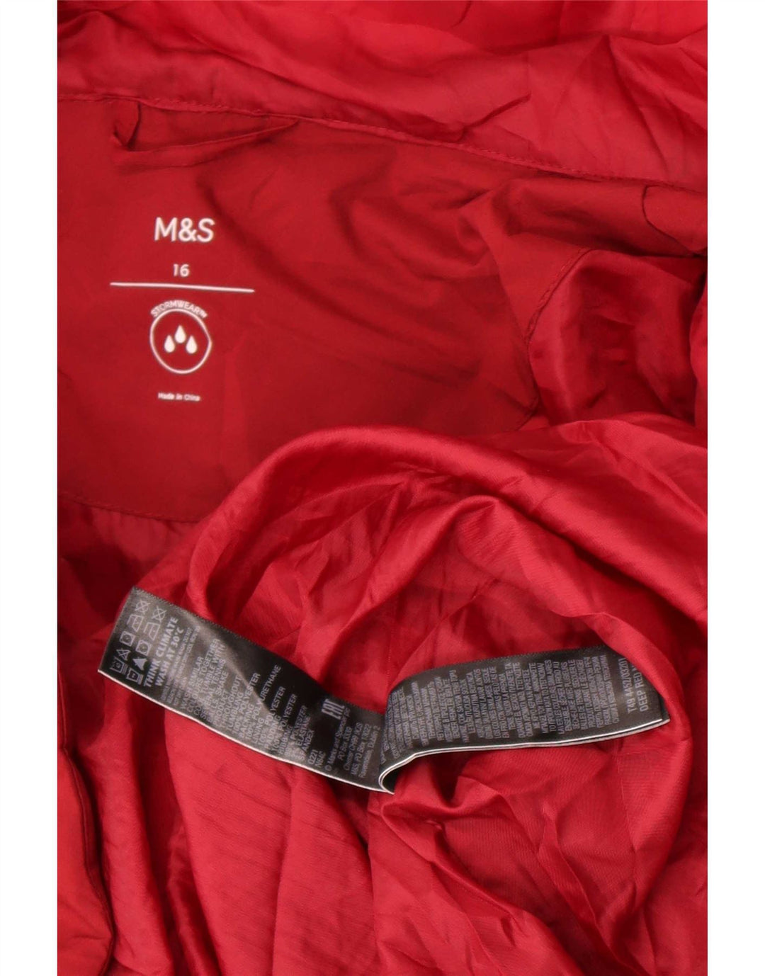 Marks & Spencer Abrigo acolchado extragrande con capucha para mujer UK 46 Large Red