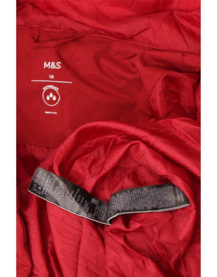 Marks & Spencer Abrigo acolchado extragrande con capucha para mujer UK 46 Large Red
