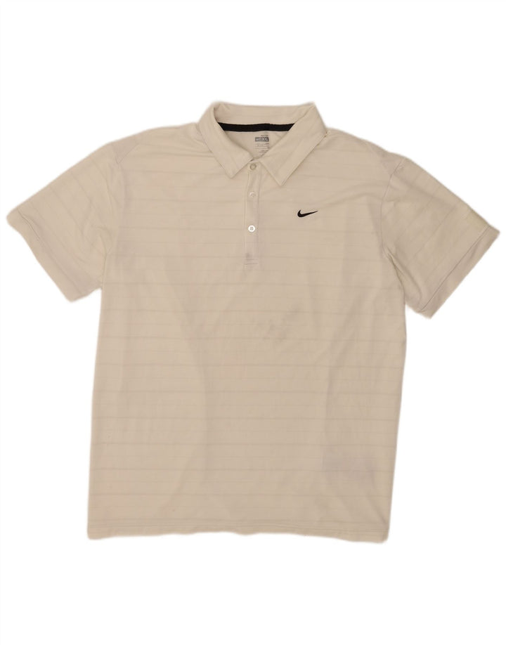 Nike Polo para hombre UK 47/48 2XL Poliéster a rayas blancas