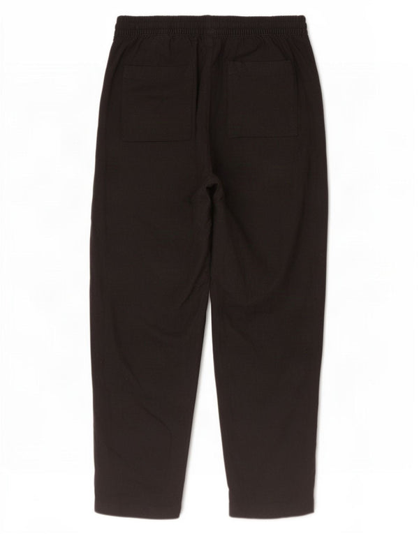 Marks & Spencer Pantalones casuales cónicos para mujer UK 12 Medium W28 L27 Negro