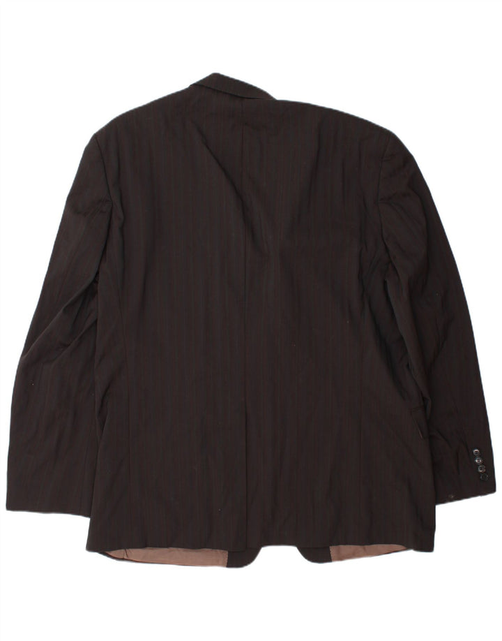 HUGO BOSS Chaqueta tipo blazer de 2 botones para hombre EU 58 4XL Lana a rayas marrón