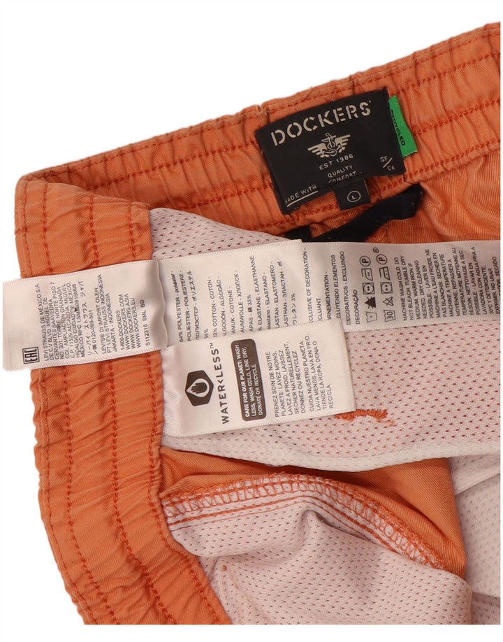 Dockers Pantalones cortos chinos para hombre grande W36 poliéster naranja