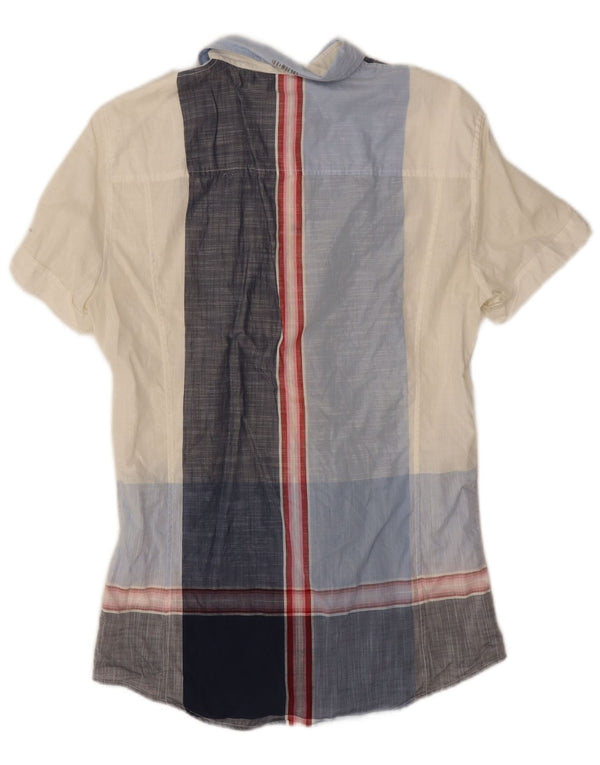 Bikkembergs Camisa Manga Corta Hombre XS Algodón Cuadros Multicolor