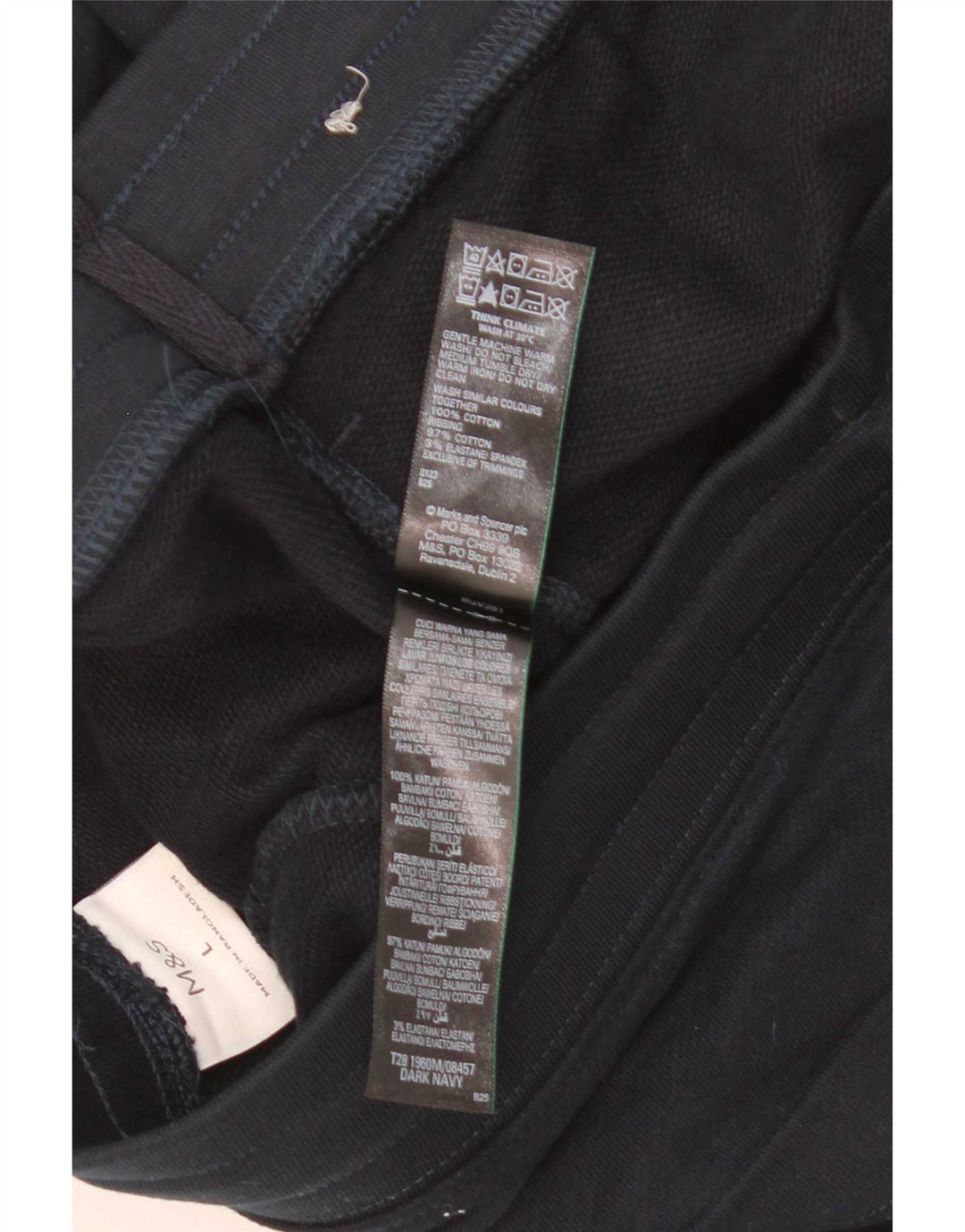 Marks & Spencer - Pantalones cortos deportivos para hombre, talla grande, algodón azul marino