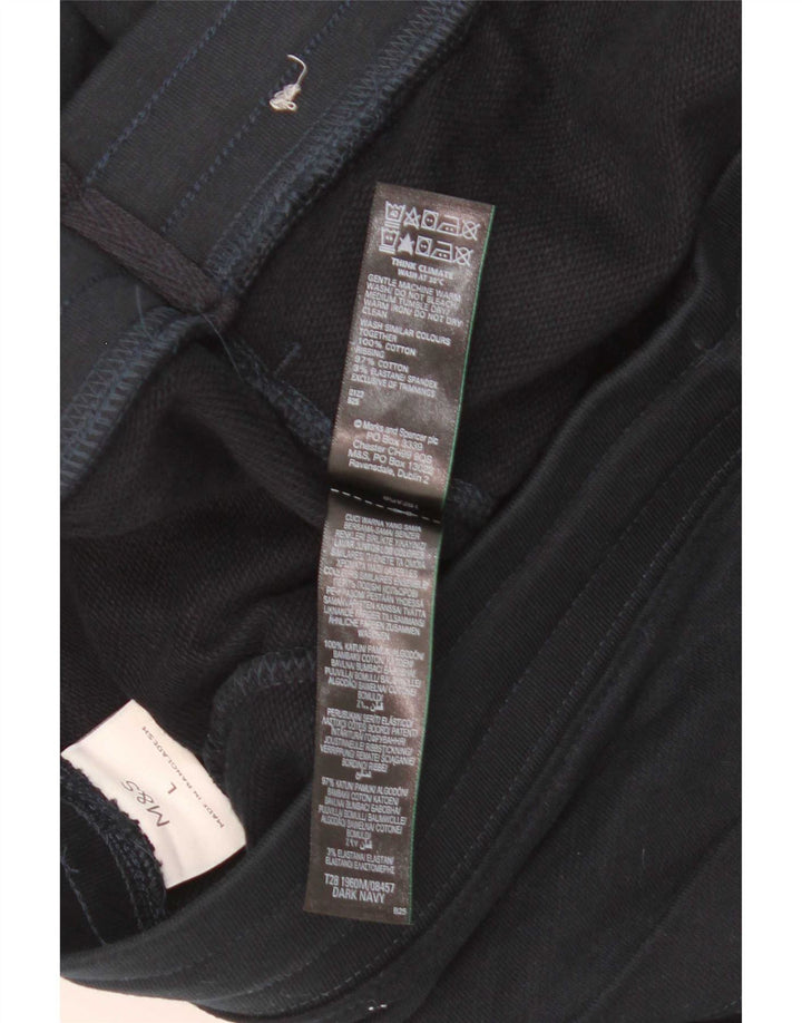 Marks & Spencer - Pantalones cortos deportivos para hombre, talla grande, algodón azul marino