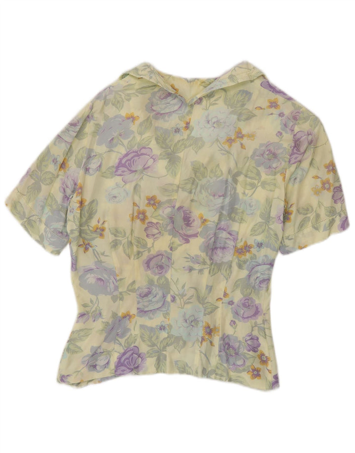 mabb Blusa de Manga Corta para Mujer UK 40 Mediana Multicolor Floral