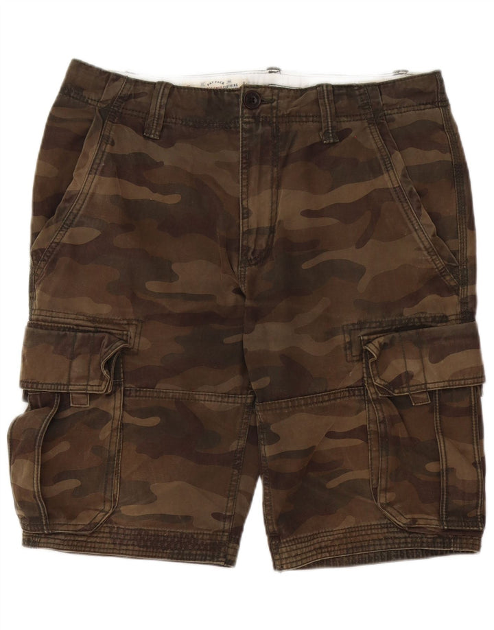 Pantalones cortos cargo para hombre Fat Face W32 Algodón de camuflaje caqui mediano