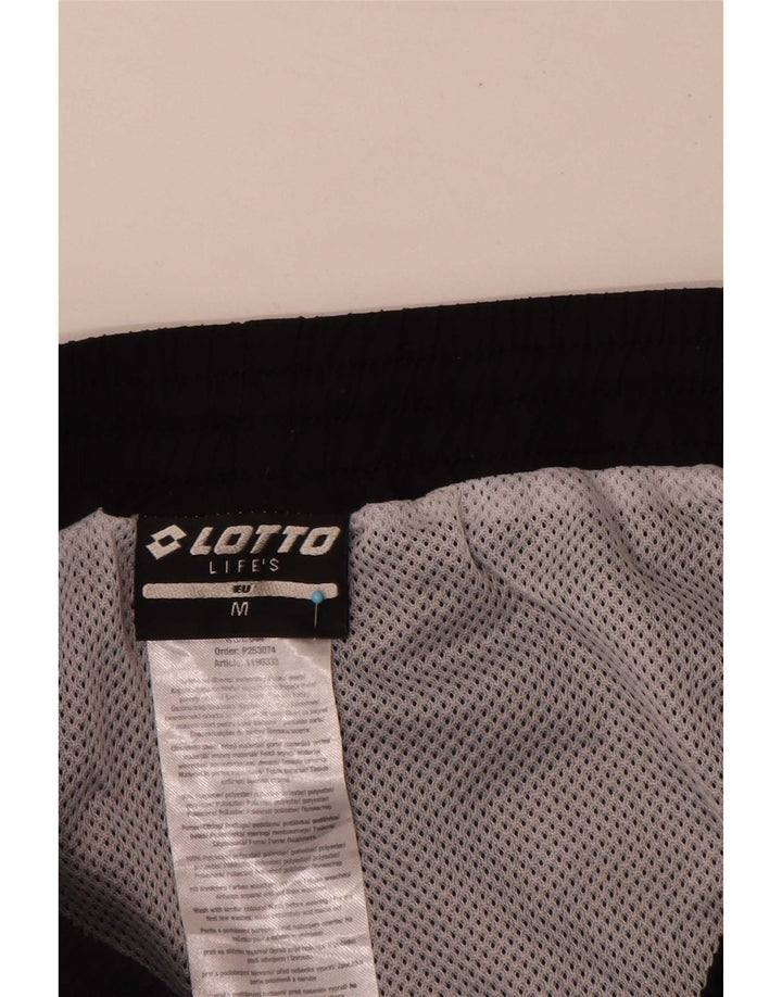 Lotto Pantalones cortos deportivos con estampado gráfico para hombre Deportes de poliéster negro mediano