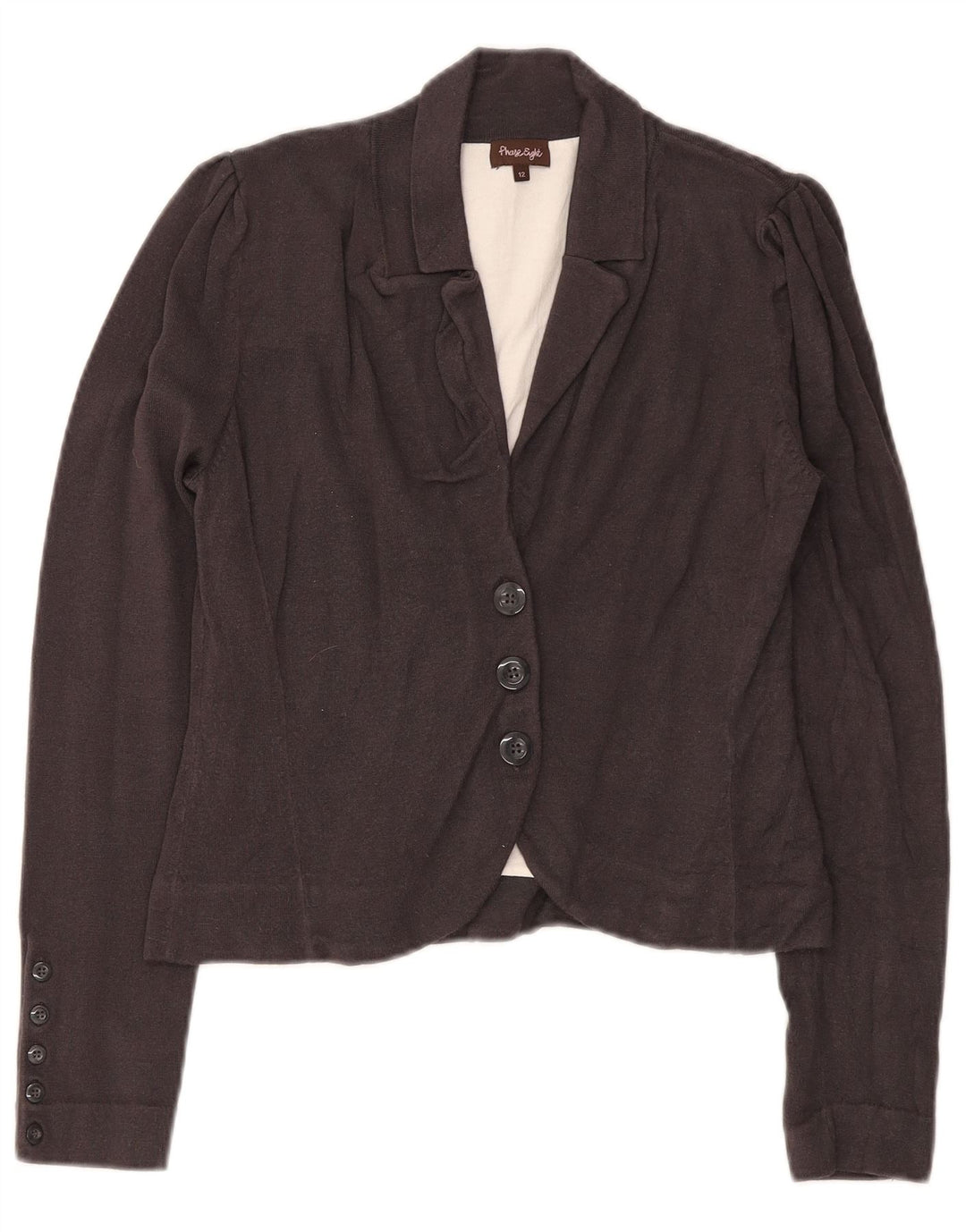 Phase Eight Chaqueta tipo blazer de punto con 3 botones para mujer UK 40 Viscosa gris medio
