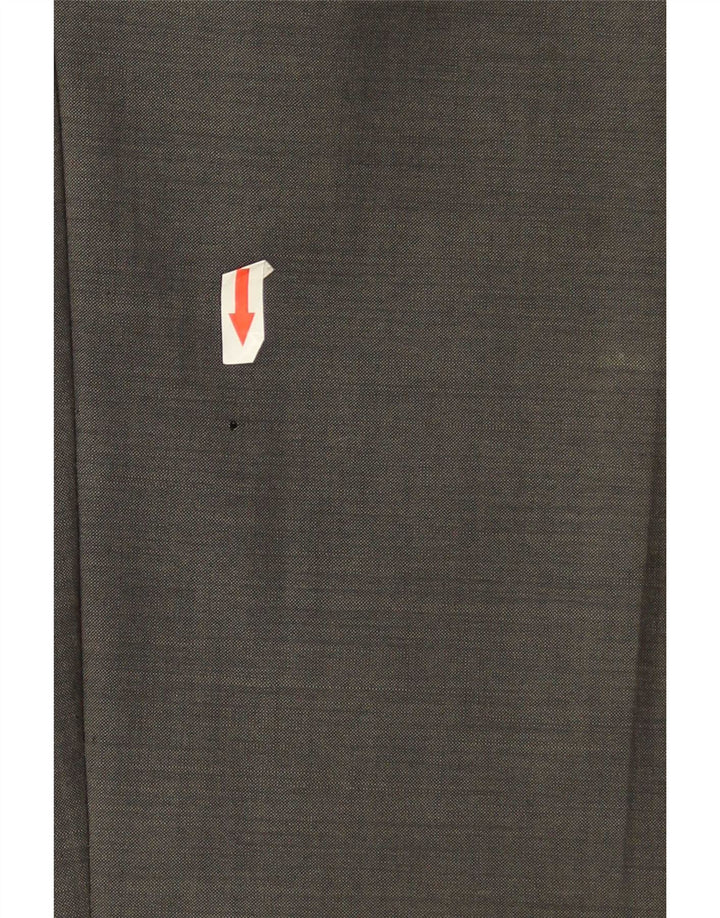 Marks & Spencer Pantalón de traje recto para hombre W40 L30 Lana verde