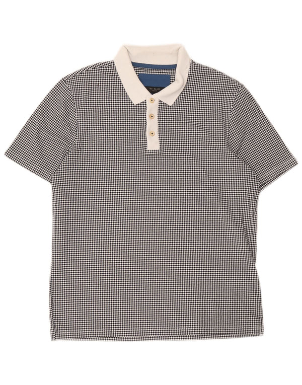 Ted Baker Polo de rugby para hombre talla 4 grande poliéster geométrico negro