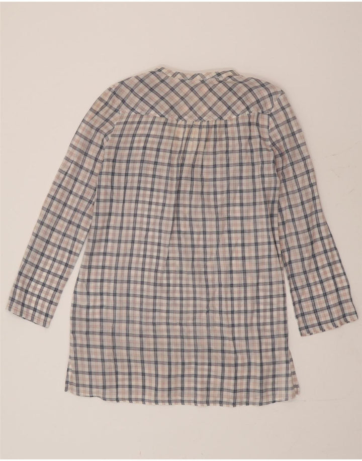 Zara Vestido camisero tipo jersey para mujer UK 44 Mediano Algodón a cuadros multicolor