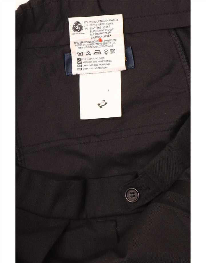 Marks & Spencer Pantalón de traje con pinzas para hombre W36 L31 Lana negra