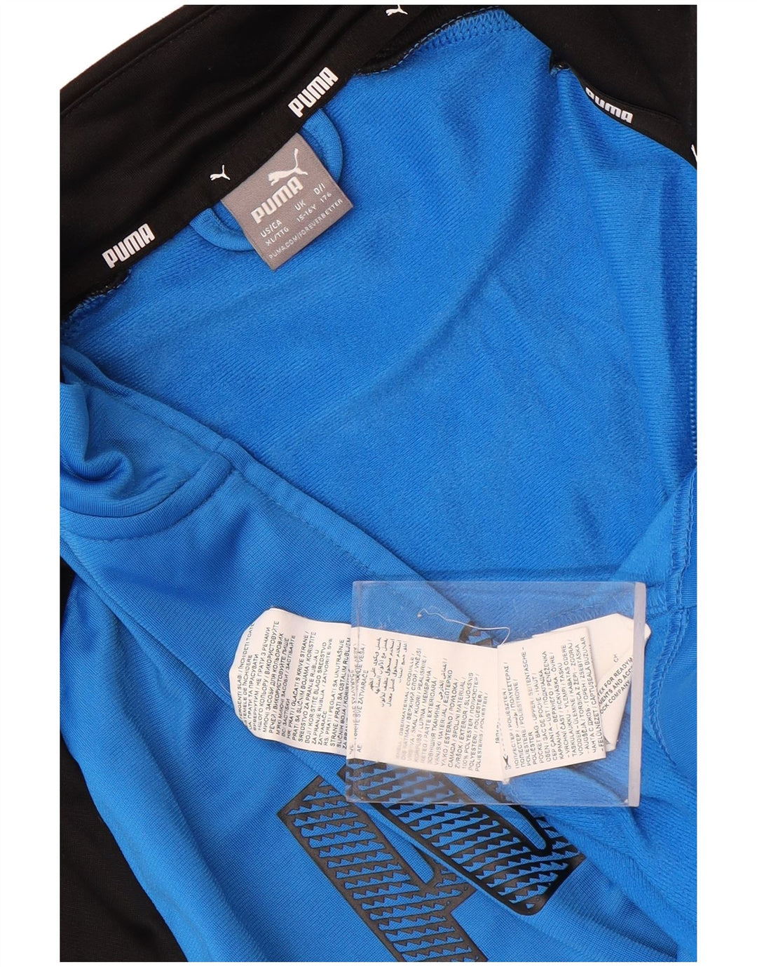 Puma - Chaqueta de chándal con gráfico para niños, 15-16 años, color azul