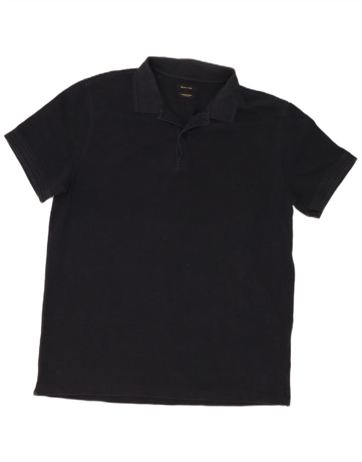 Polo Massimo Dutti Hombre Large Algodón Negro