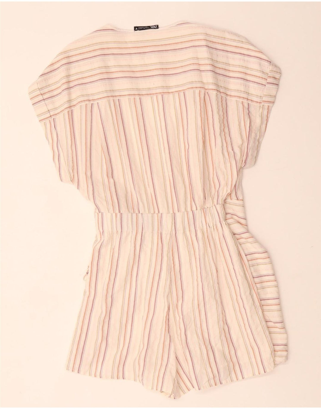 ZARA Mono corto para mujer UK 10 Small Off White Stripes