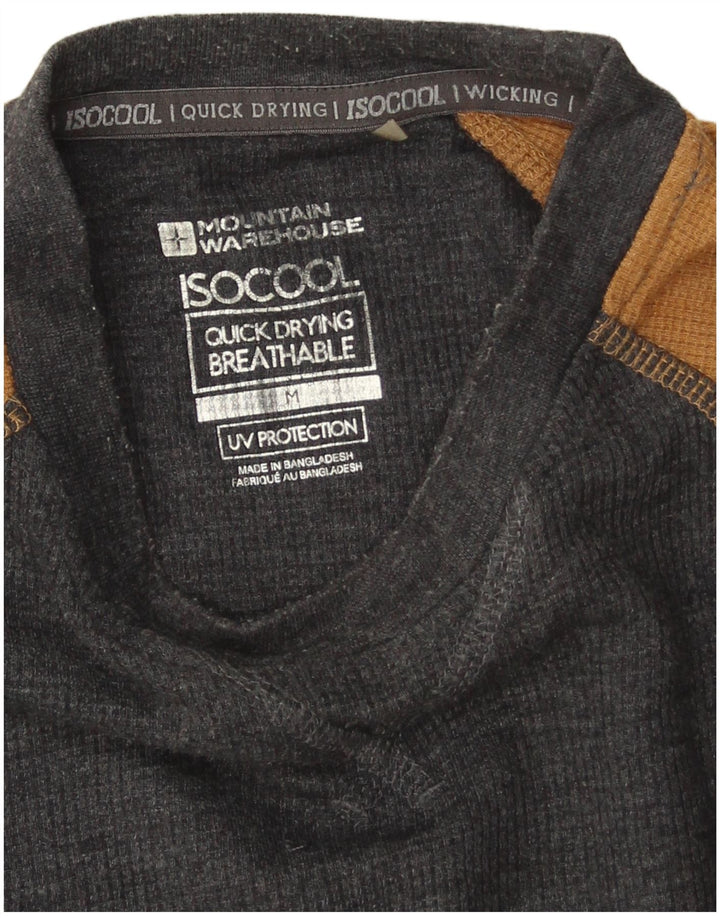 Camiseta para hombre de Mountain Warehouse de manga larga de algodón color block en gris medio