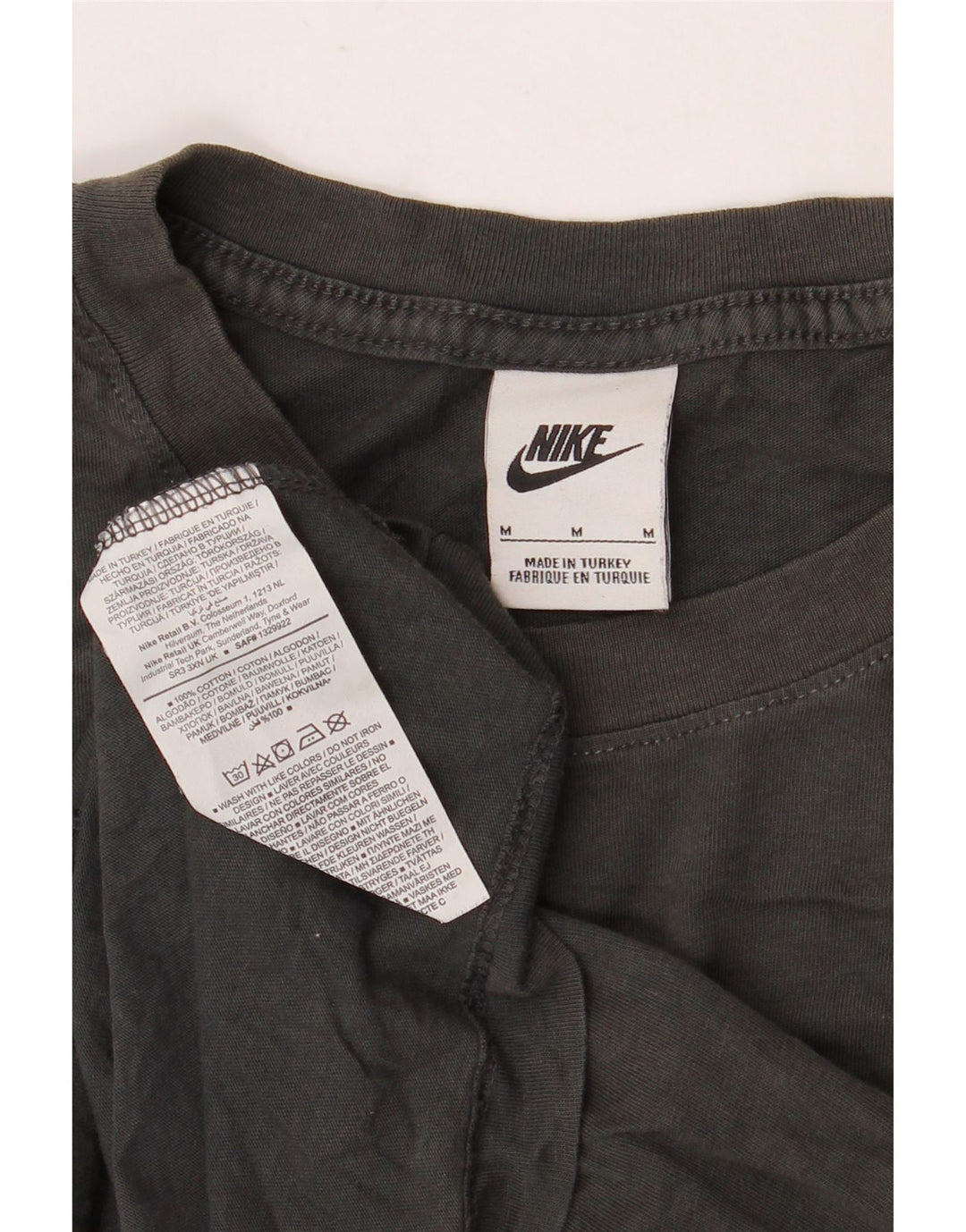 NIKE Camiseta gráfica para hombre Top mediano de algodón negro