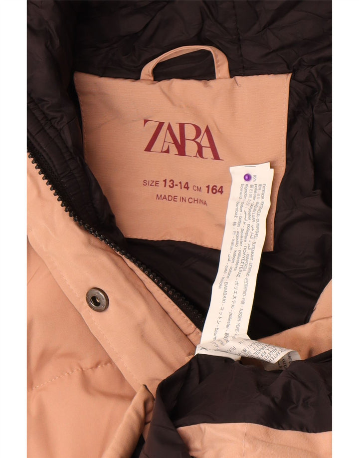 Zara Anorak Niña Con Capucha 13-14 Años Rosa Poliéster