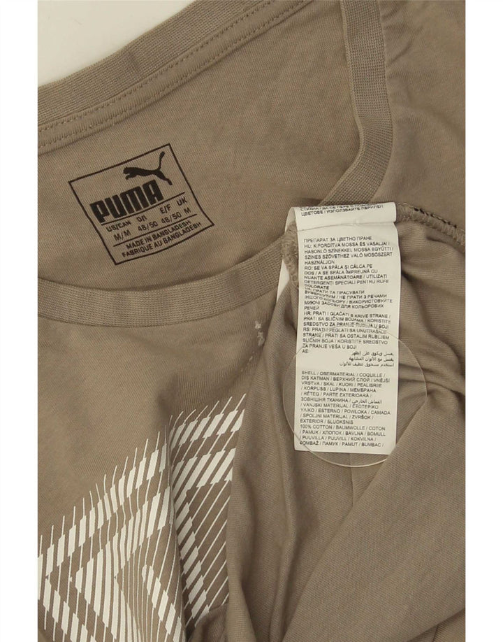 Camiseta Puma Hombre Graphic Top Algodón Beige Medio