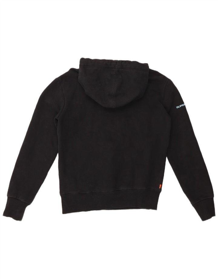 SUPERDRY Hombre Sudadera con capucha gráfica Jersey pequeño de algodón negro