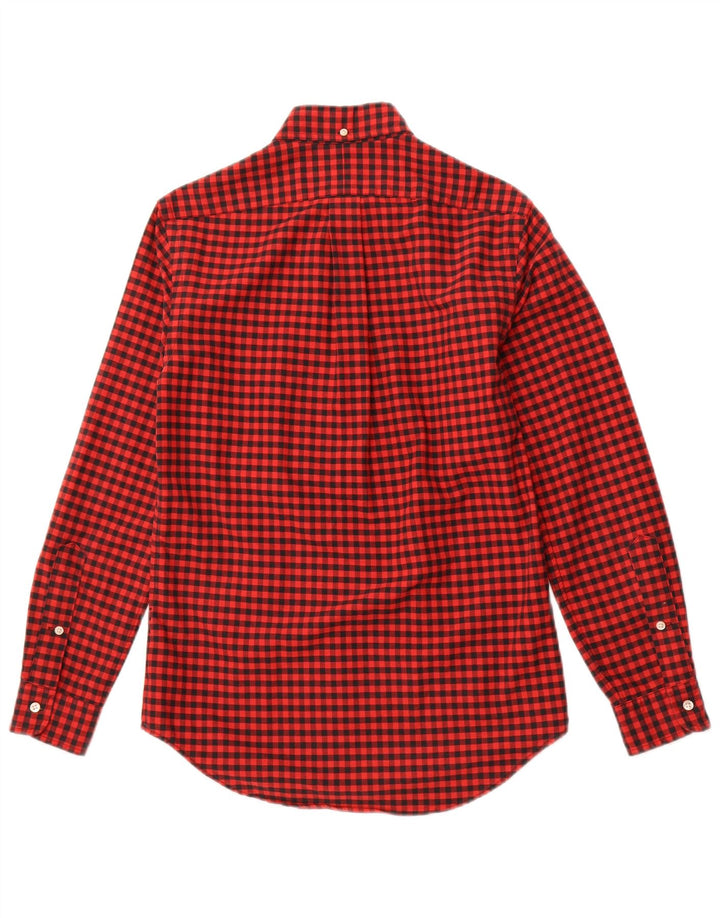 RALPH LAUREN Camisa de franela de ajuste clásico para hombre XS Algodón a cuadros rojo
