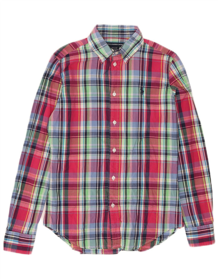 Ralph Lauren Camisa para mujer US 8 Mediana Algodón a cuadros multicolor