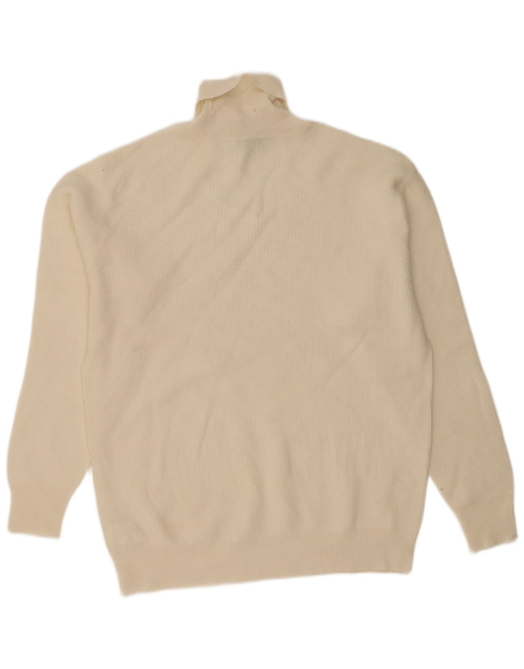 Vintage hombres rollo cuello jersey suéter XL de lana blanca