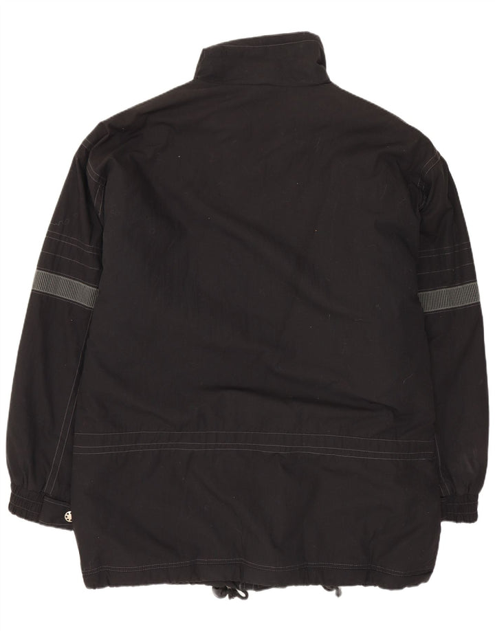 VINTAGE Chaqueta cortavientos para hombre Reino Unido 42 XL Poliéster negro
