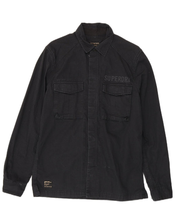 Superdry Camisa Sobrecamisa California Grande De Algodón A Rayas Negras Para Hombre