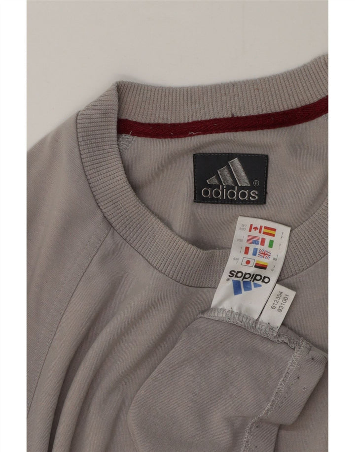 Adidas - Camiseta para hombre, talla grande, algodón gris