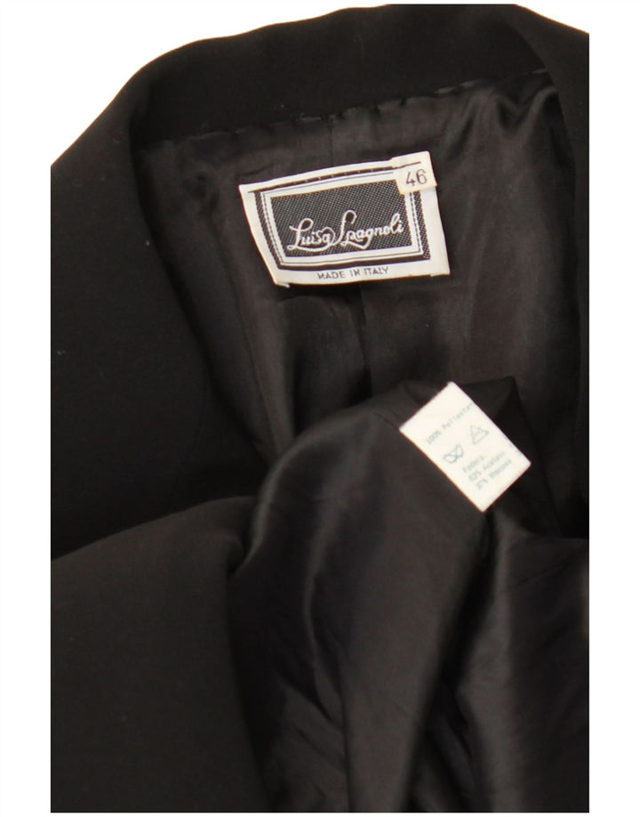 Luisa Spagnoli Chaqueta tipo blazer de 2 botones para mujer IT 46 Poliéster negro grande