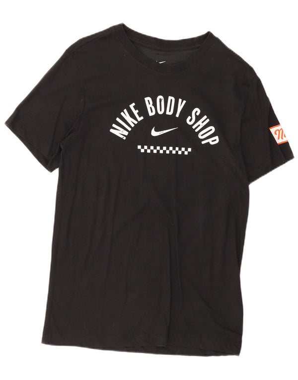 Nike Dri Fit Graphic Camiseta para hombre, talla pequeña, algodón negro