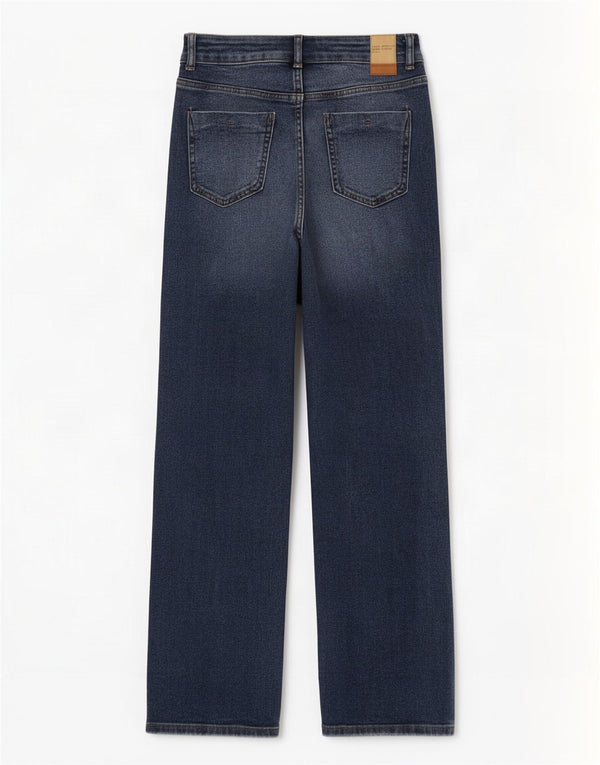 Zara Jeans De Cintura Alta Para Mujer EU 34 2XS W24 L27 Azul Marino Algodón