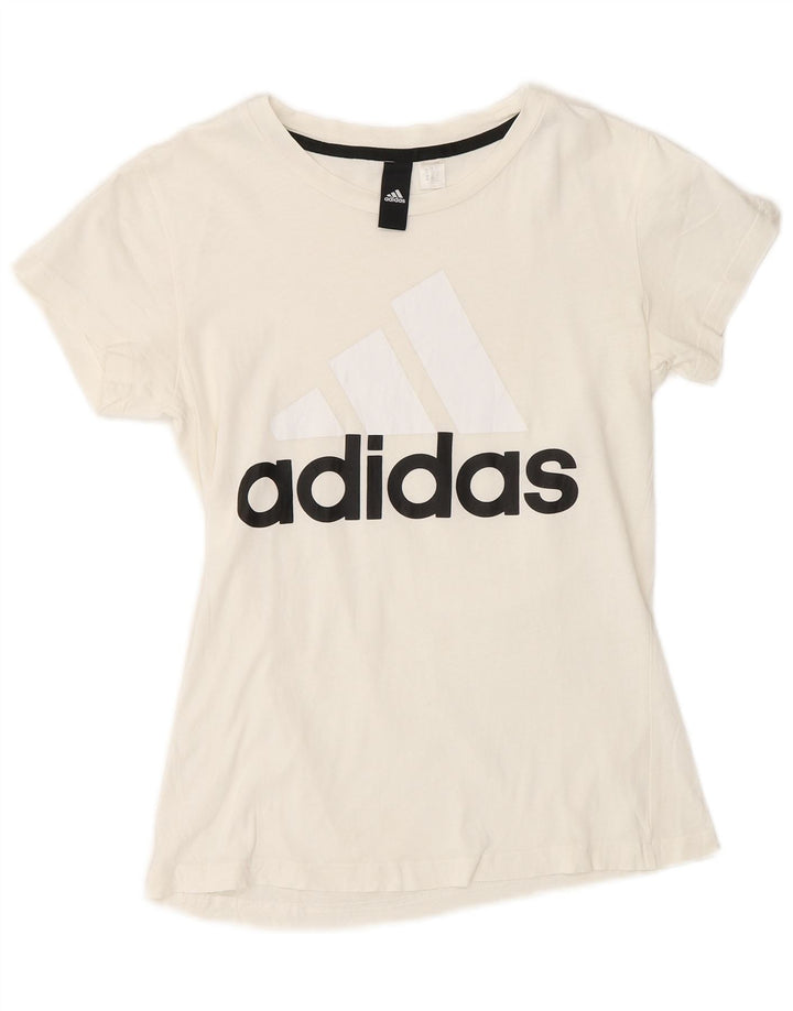 Adidas Camiseta gráfica para mujer Top UK 10 Small White
