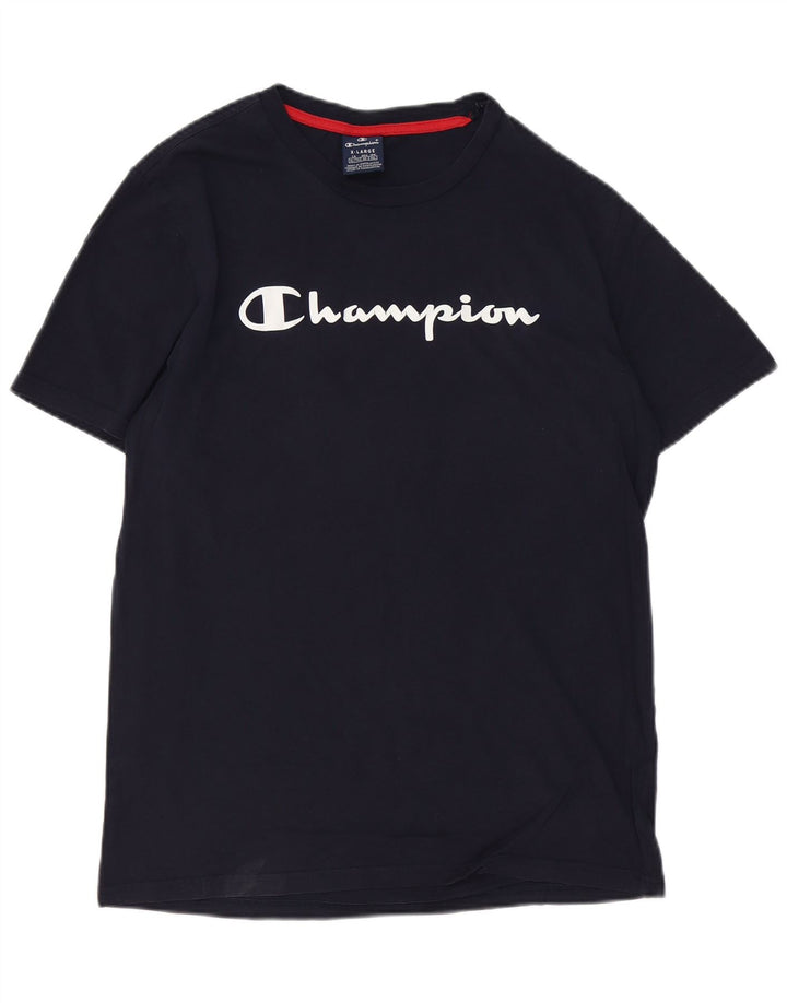 CHAMPION Camiseta gráfica para hombre Top XL Algodón azul marino