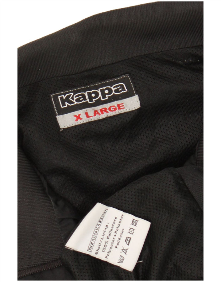 Kappa Mens Graphic Chándal Top Chaqueta XL Poliéster Negro