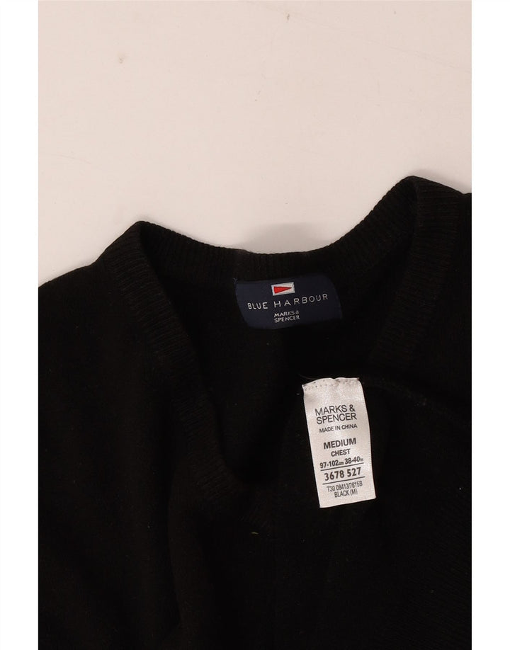 Marks & Spencer Jersey con Cuello en V para Hombre UK 38/40 Medium Negro
