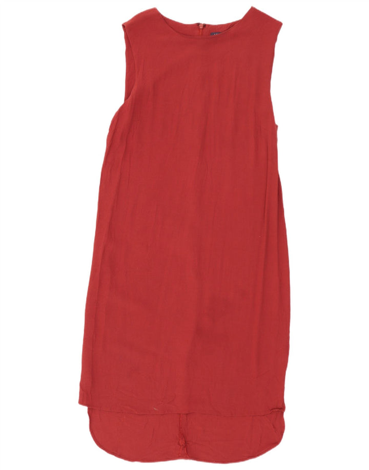 Marks & Spencer Vestido recto sin mangas para mujer UK 10 Small Viscosa roja