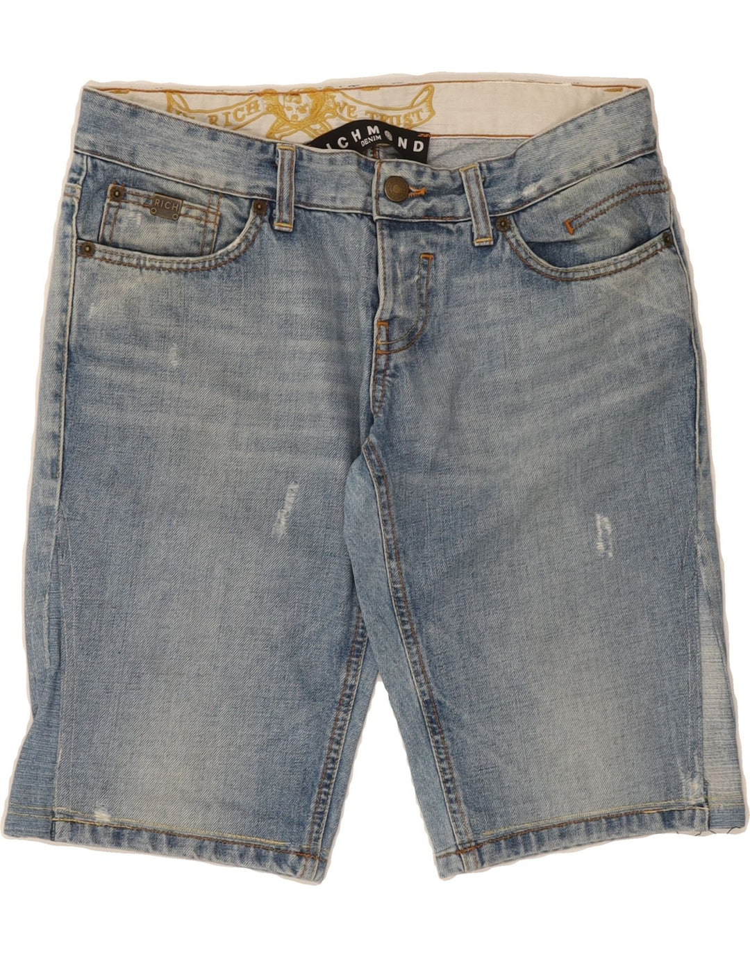 RICHMOND Mens Denim Shorts W30 Medium Blue Cotton Vintage Richmond and Second-Hand Richmond from Messina Hembry 