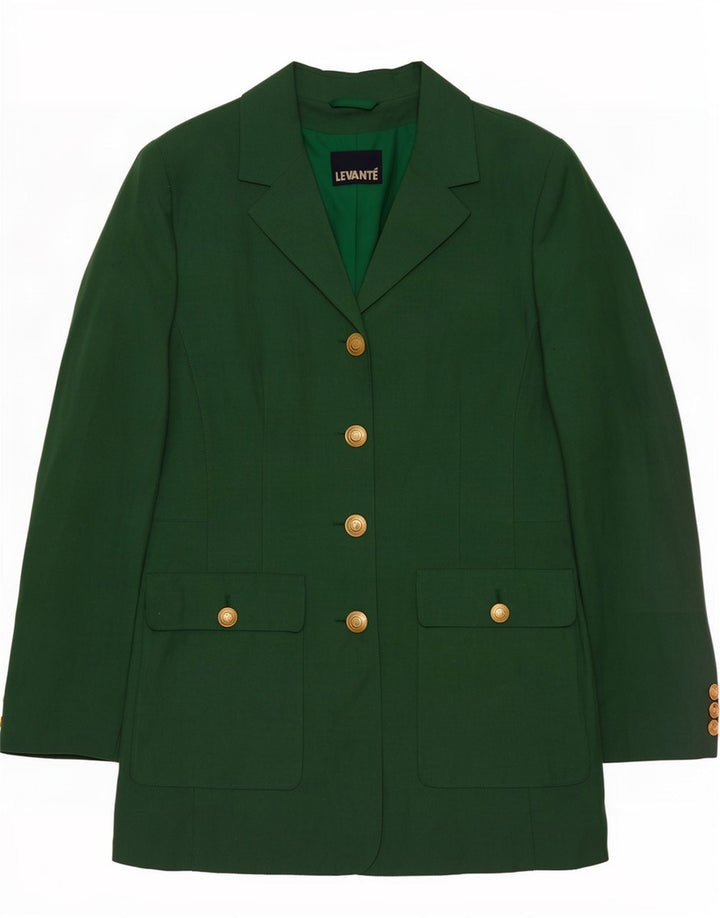 Levante Chaqueta Blazer de 4 Botones para Mujer EU 36 Small Verde Poliéster