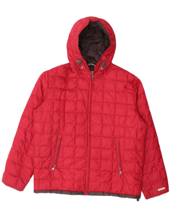 Murphy & Nye Chaqueta acolchada con capucha para hombre UK 38 Medium Red Nylon