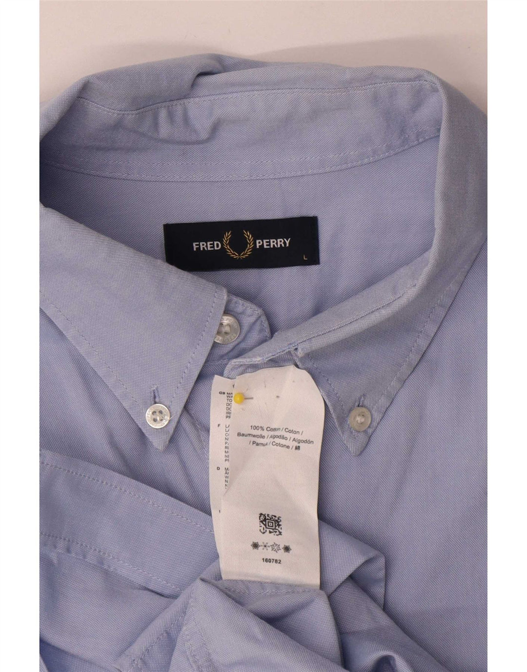 Camisa Fred Perry Hombre Grande Azul Algodón