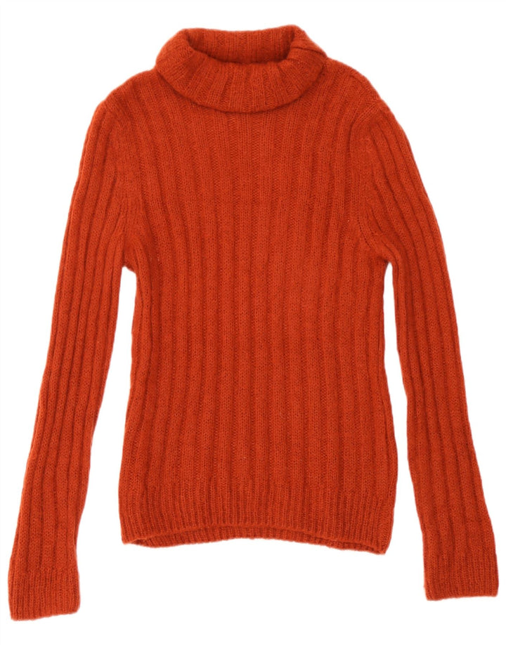 Massimo Dutti Jersey con cuello vuelto para mujer, talla 40, talla grande, color naranja