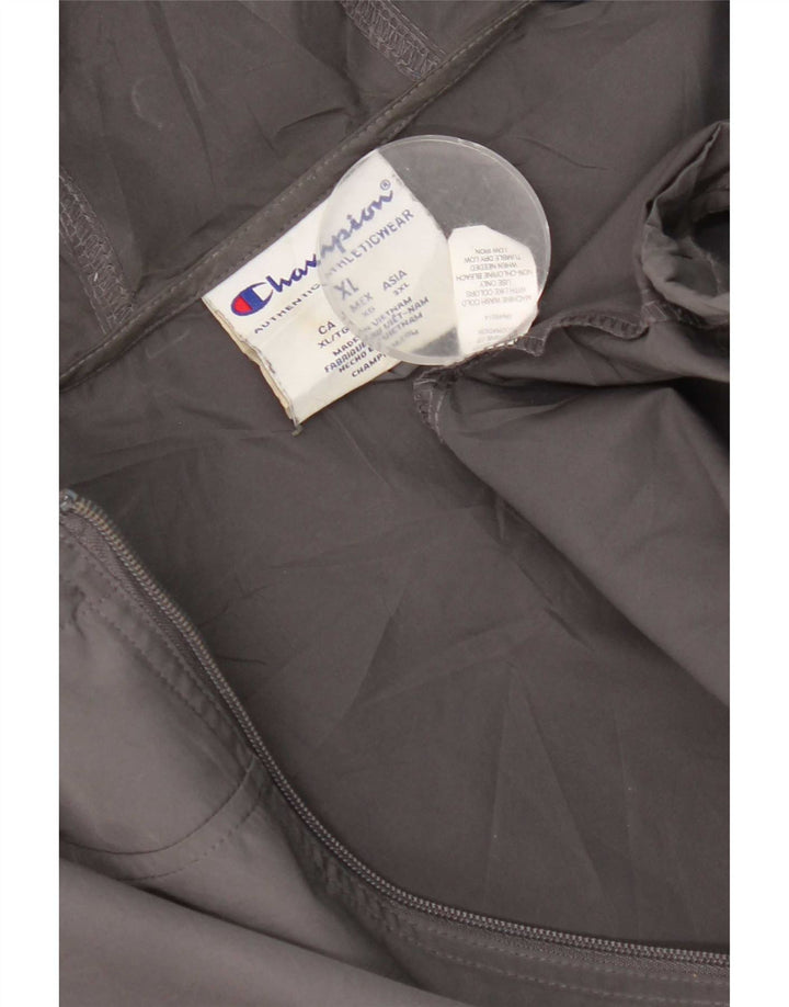 Champion Chaqueta impermeable con capucha gráfica para hombre UK 42 XL Poliéster gris